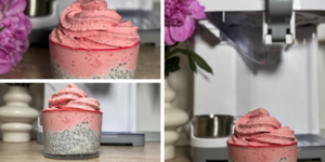 Rețetă budincă de chia cu înghețată de zmeură și căpșuni by Delicatese Baby Friendly