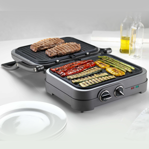 grătar electric multifuncțional, Cuisinart GR47BE, grătar electric 1600 W, grătar pentru carne și legume, gratar sandwich, preț grătar electric, gratar electric profesional, gratar electric profesional horeca, plita grill, gratar electric cu capac, g