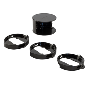 cutie depozitare accesorii robot de bucatarie neagra cu sertarele scoase