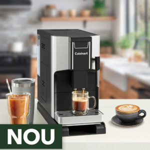espressor automat cuisinart pe blat de bucatarie cu inscriptie nou