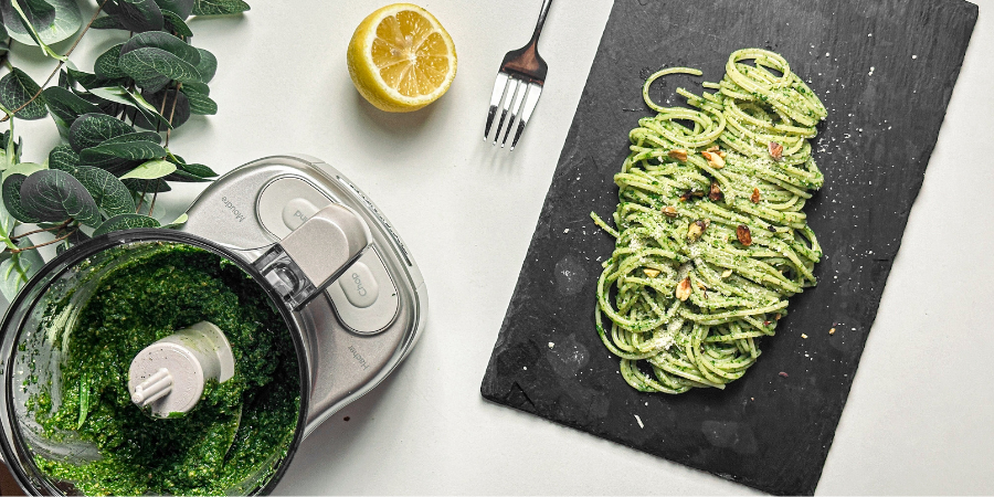 Rețetă paste cu pesto de leurdă și fistic